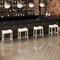 Set of 4 Upholstered Counter Height Bar Stool with Curved Saddle-Seat-Grey